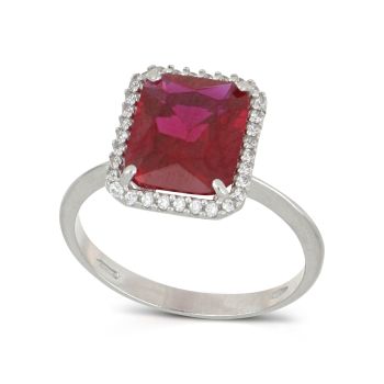 Anello con pietra rossa