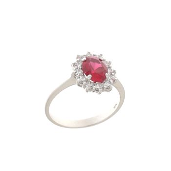 Anello con pietra rossa