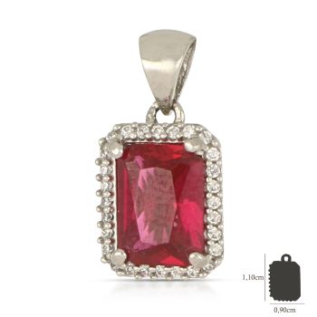 Pendente con pietra rossa