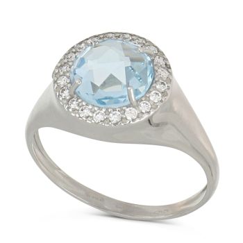 Anello con pietra azzurra mis1