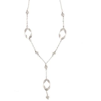 Hammered y-shape cable necklace
