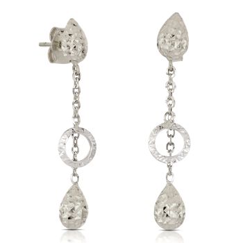 Orecchini pendenti martellati bianchi