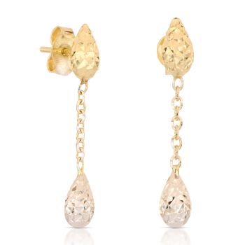 Orecchini pendenti martellati bicolore