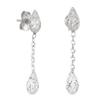 Orecchini pendenti martellati bianchi