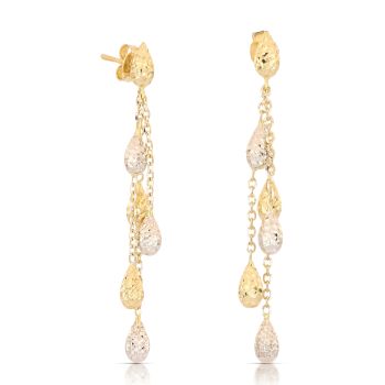 Orecchini pendenti martellati bicolore