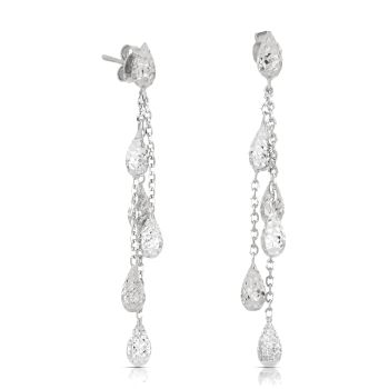 Orecchini pendenti martellati bianchi