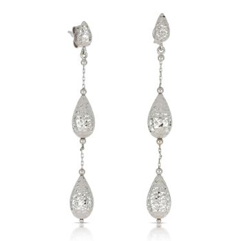 Orecchini pendenti martellati bianchi