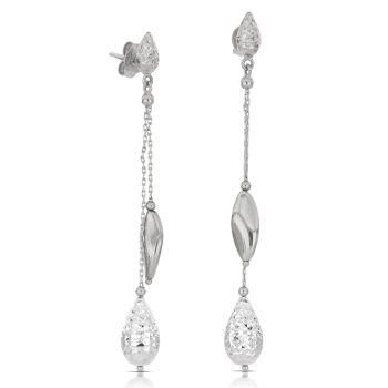 Orecchini pendenti martellati bianchi