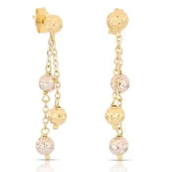 Orecchini pendenti martellati bicolore