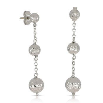 Orecchini pendenti martellati bianchi