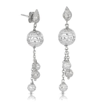 Orecchini pendenti martellati bianchi