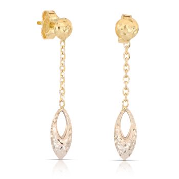 Orecchini pendenti martellati bicolore