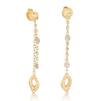 Orecchini pendenti martellati bicolore