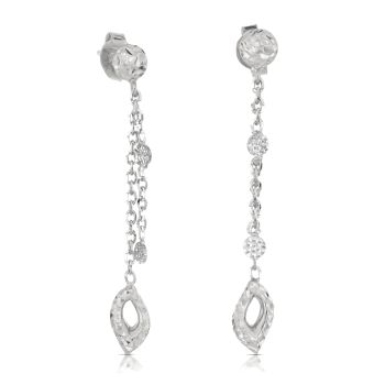 Orecchini pendenti martellati bianchi