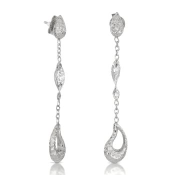 Orecchini pendenti martellati bianchi