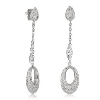 Orecchini pendenti martellati bianchi