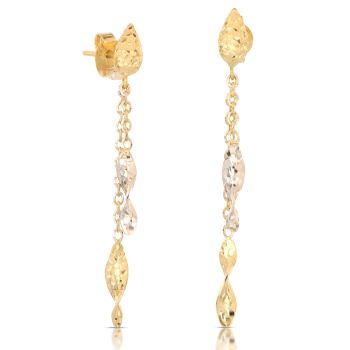 Orecchini pendenti martellati bicolore