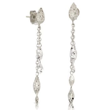 Orecchini pendenti martellati bianchi