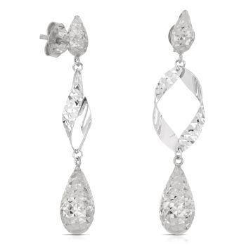 Orecchini pendenti martellati bianchi