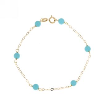 Turquoise bead chain bracelet