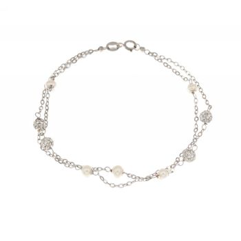 Pearl and zircon bracelet