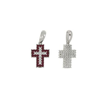 Double face Cross with zircons