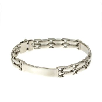 Plain bar and link squared bracelet