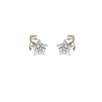 Star shaped earrings with zircons