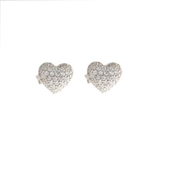Heart shaped zircon earrings