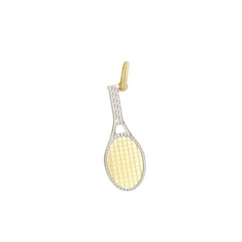 Tennis racket shaped pendant