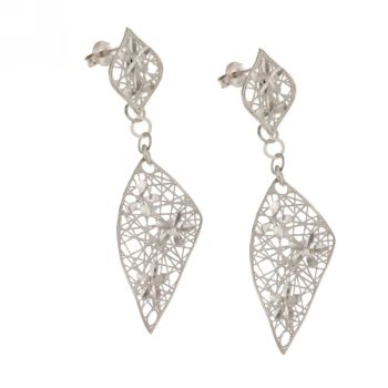 Wire hammered plate earrings