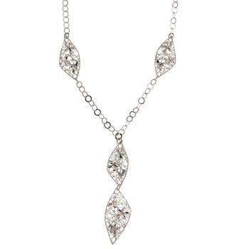 Y-shape fretworked necklace