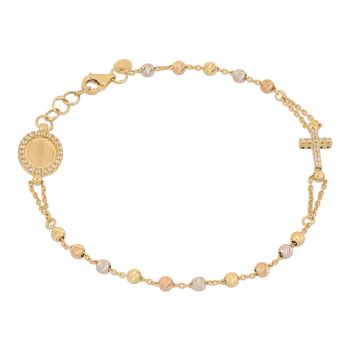Bracciale rosario con zirconi