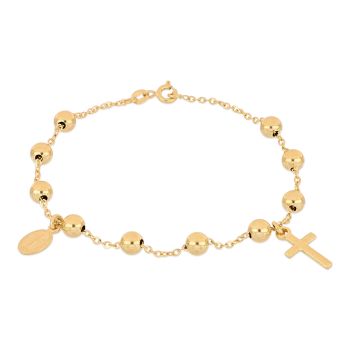 Bracciale rosario liscio giallo