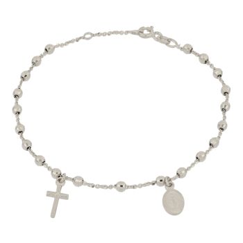 Bracciale rosario sfaccettato bianco