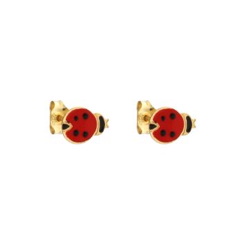 Ladybug Shaped enamelled earrings