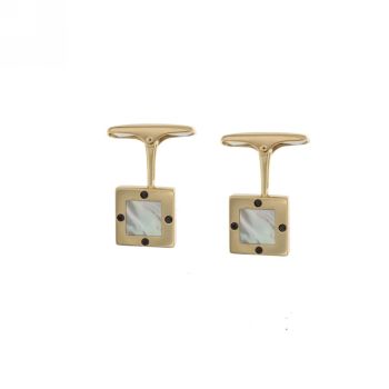 Whale backing cufflinks with mother of pearl