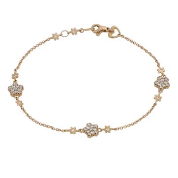 Rolo' chain flower bracelet