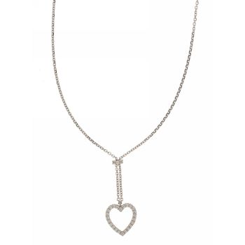 Drop heart zircon necklace