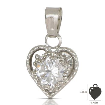 Pendente punto luce cuore bianco