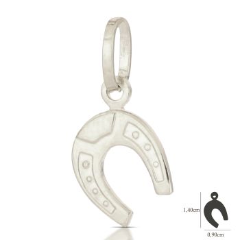 Pendente ferro di cavallo bianco