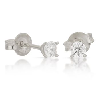 Orecchini solitario bianco