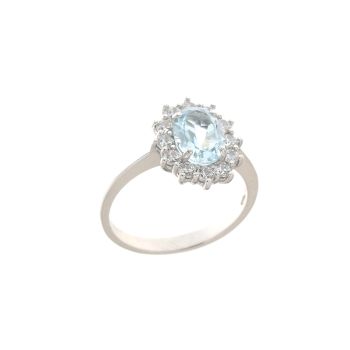 Anello con pietra azzurra