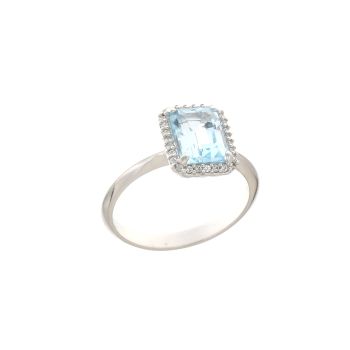 Anello con pietra azzurra