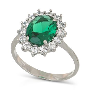 Anello con pietra verde