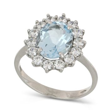 Anello con pietra azzurra