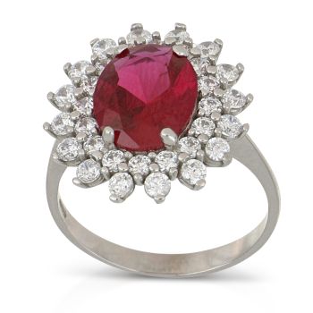 Anello con pietra rossa