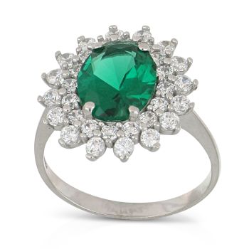 Anello con pietra verde