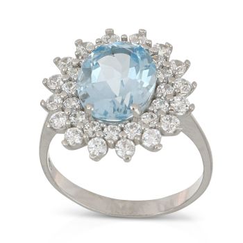Anello con pietra azzurra