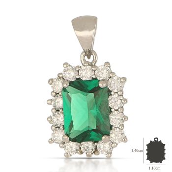 Pendente con pietra verde